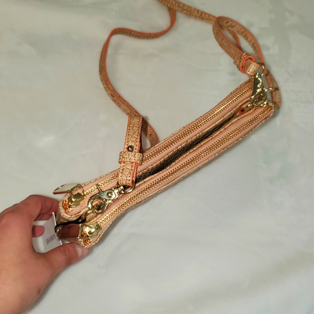 NWT Brahmin Perri Crossbody Coral Whitney Genuine Leather Bag - Picture 5 of 11